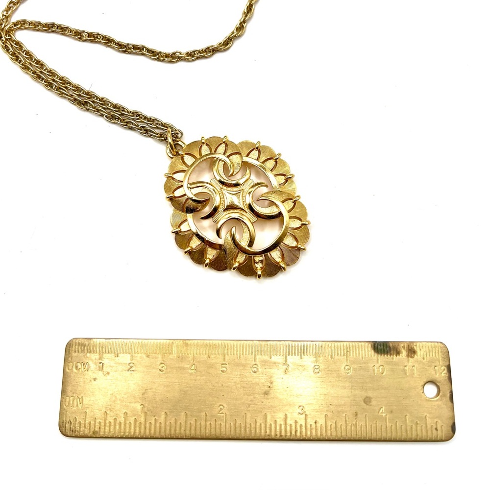 Vintage Crown Trifari Maltese line. Gold Tone.